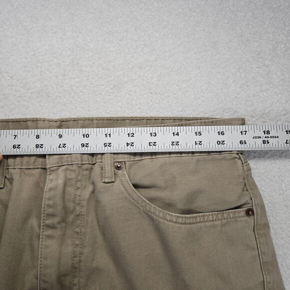 Levis 505 Jeans Mens 36x30 Khaki Straight Regular Fit 100% Cotton Zip (34x28) - Picture 8 of 9